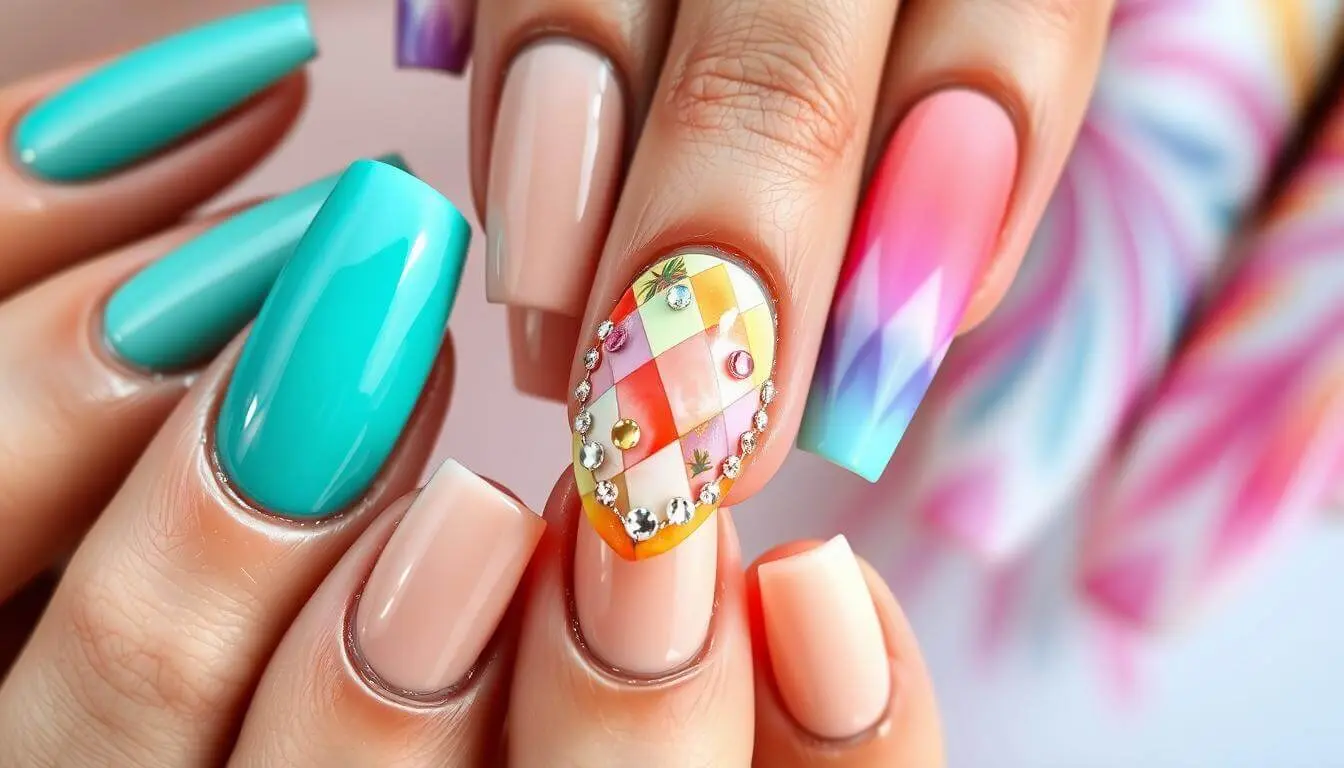 Cores e Acabamentos Unhas decoradas